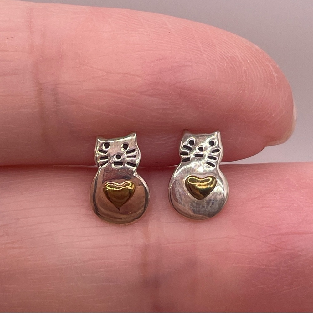 Light Years Silver and Gold Cat Earrings